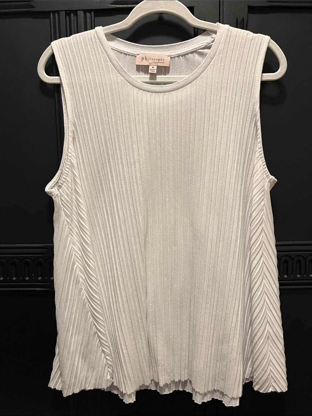 Philosophy White Ribbed Sleeveless Tank Medium